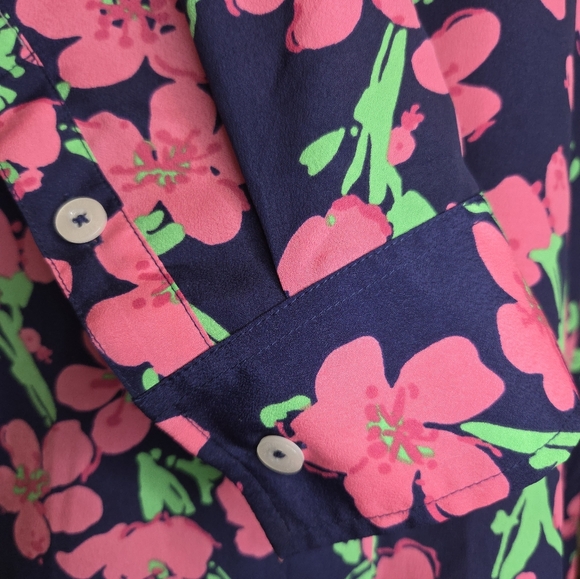 Lilly Pulitzer Kapri Floral Button Down Blouse Size M - Picture 4 of 7
